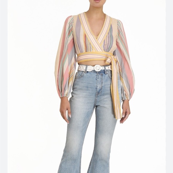 Zimmermann Mae wrap crop blouse - Picture 2 of 7